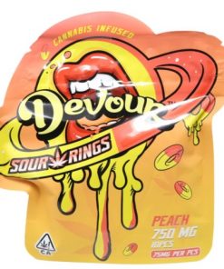 Devour Edibles (750mg) Sour Rings – Peach